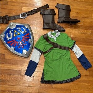 Kids Legend of Zelda Link Adventure Costume 4/6 with shield
